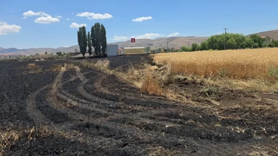 Elazığ’da 23 dönüm buğday, yanarak kül oldu