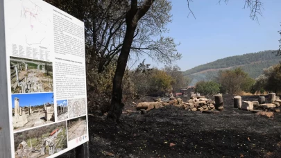 2 bin 500 yıllık antik kentin ciğerleri yandı