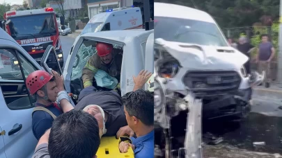 Kamyonet ile panelvan kafa kafaya çarpıştı: 1 yaralı