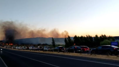 Alevler Çanakkale-İzmir yoluna ulaştı