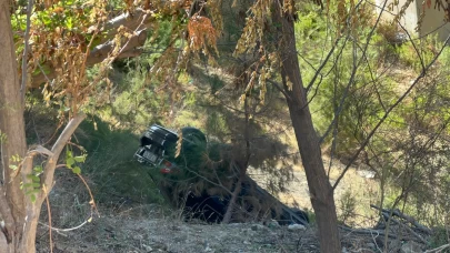 Çanakkale'de kontrolden çıkan otomobil viyadükten uçtu