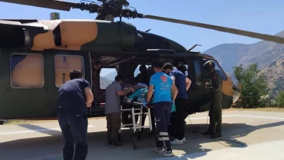 Askeri helikopter hamile kadın için havalandı
