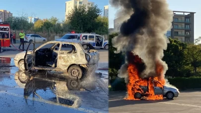 Muayeneden geçmeyen otomobilini yaktı