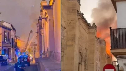 Avrupa'daki en ihtişamlı camide yangın
