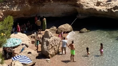 Datça'da sahilde dinlenen fok için bölgeye güvenlik şeridi çekildi