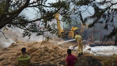 Keşan'da anız yangını akaryakıt istasyonuna metreler kala kontrol altına alındı