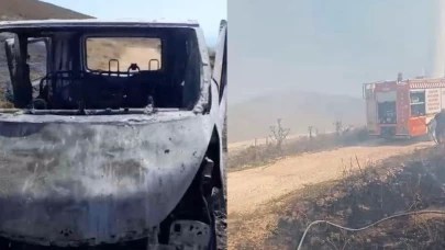 Bandırma'da araç ve arazi yangını söndürüldü