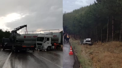 Tır, otomobili 30 metre sürükledi: Şans eseri yaralanan olmadı