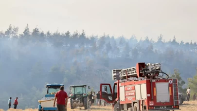Pamukkale'deki orman yangını 3 saatte kontrol altına alındı!