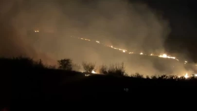 Balıkesir'de alevler geceyi aydınlattı