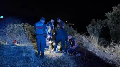 Motosiklet şarampole yuvarlandı