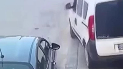 Freni boşalan aracın altında kalmaktan saniyelerle kurtuldular