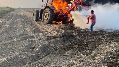 Adana'da traktörde çıkan yangın söndürüldü
