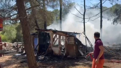 Gönen’de çamlık alanda yangın paniği: Arı kovanları zarar gördü