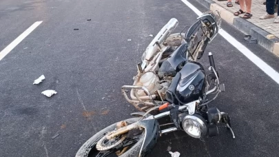 Motosiklet kazası: Sürücü ağır yaralandı, hastaneye kaldırıldı