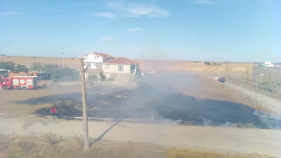 Tekirdağ'da otluk alanda yangın
