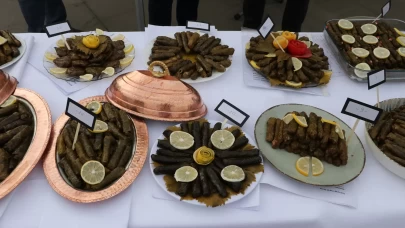 Tekirdağ'da en iyi zeytinyağlı yaprak sarma için yarıştılar