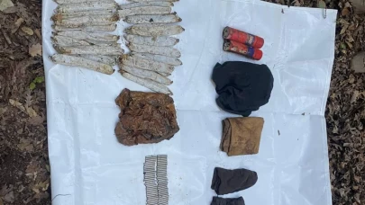 PKK'lı teröristlere ait depoda patlayıcı madde ve fünye ele geçirildi