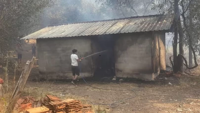 Köyceğiz yangınında alevler binalara sıçradı