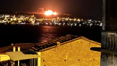 Cunda Adası’nda korkutan makilik yangını