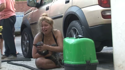 Ataşehir'de yangın paniği: Hayvanlarını kurtarmak için alevlerin arasına girdi