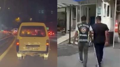 Beykoz'da trafik akışını tehlikeye düşüren sürücüye ceza!