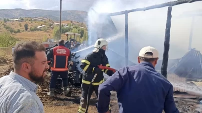Malatya'da ahır yangını