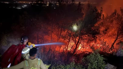 Söke'de alevler geceyi aydınlattı