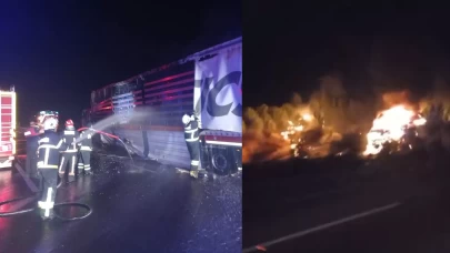 Yalova'da tır yangını