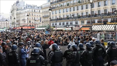 Macron karşıtı gösterilerde polisle protestocular çatıştı