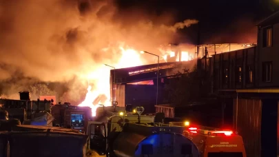 Samsun'da kereste fabrikasında yangın