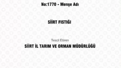 Siirt Fıstığı coğrafi işaret ile tescillendi