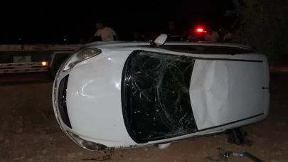 Kilis’te otomobil zeytin bahçesine devrildi: 1 yaralı