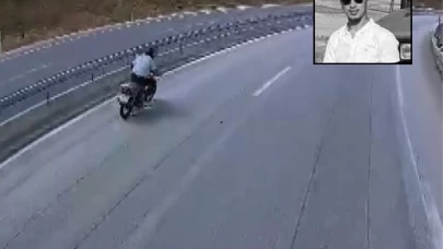 Yeni aldığı motosikletle ölüme gitti: Kaza anı araç kamerasına yansıdı