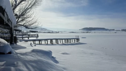 Hafik Gölü beyaza büründü! Sivas’ta kışın en güzel anları havadan görüntülendi
