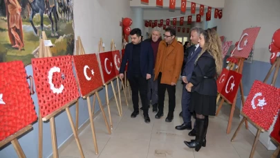 Türkeli'de 'Bayrak Sevgisi' temalı resim sergisi açıldı