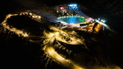 Ergan Dağı'nda dikkat çeken görüntü! Kayak merkezi ramazana özel hazırlandı