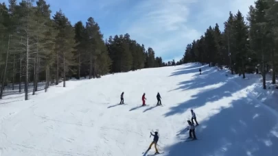 Dünyada nadir görülen kristal kar Sarıkamış’ta! Kayak tutkunları akın etti