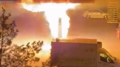 Siirt’te akaryakıt istasyonunda yangın paniği