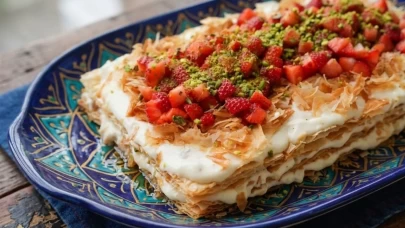 Çıtır baklava yufkalı çilekli magnolia