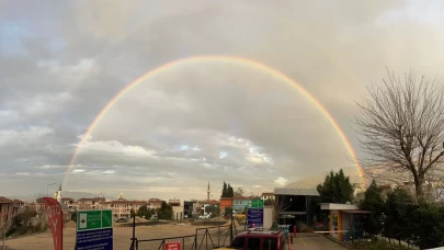 Bursa'da oluşan gökkuşağı mest etti