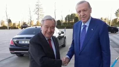 Cumhurbaşkanı Erdoğan, BM Genel Sekreteri Guterres’i Külliye’de kabul etti