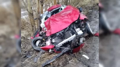 Yağışlı yol kazaya neden oldu