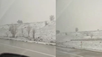 Nisan ortasında kar sürprizi! Yol beyaza büründü