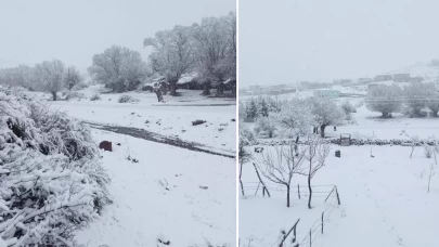 Kayseri'de bahar ortasında kar sürprizi