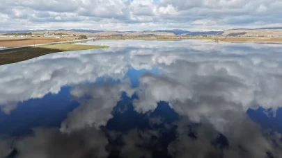 Sivas'ta yağışlar tarım arazilerini vurdu: Havadan görüntülendi