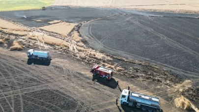 Tekirdağ’da buğday tarlalarındaki yangın söndürüldü