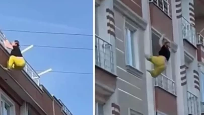 Psikolojik sorunları olan kadın binanın 4. katından aşağı atladı!