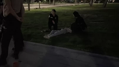 Parkta baygın yatan çocuk ortalığı karıştırdı