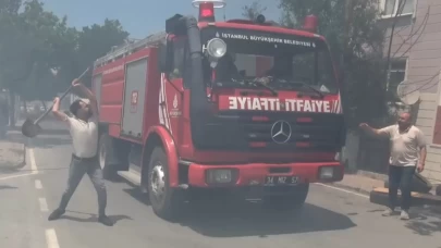 Silivri'de yangını söndürmeye gelen itfaiyeye kürekli saldırı!